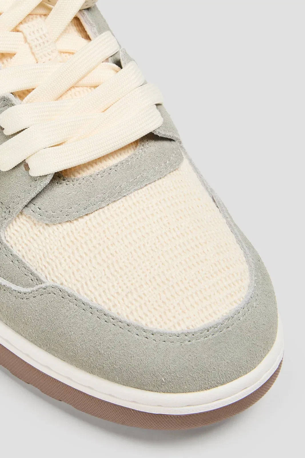 Off-White Out Of Office Mesh And Suede Sneakers Cream