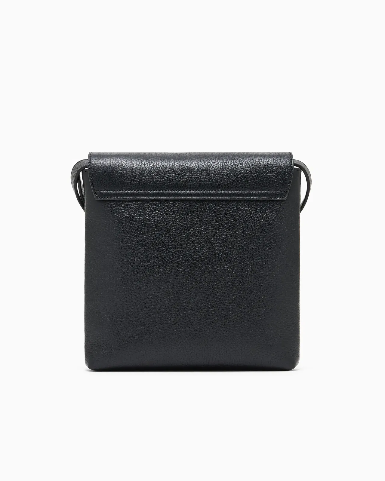 Emporio Armani Icon pebbled leather flat shoulder bag