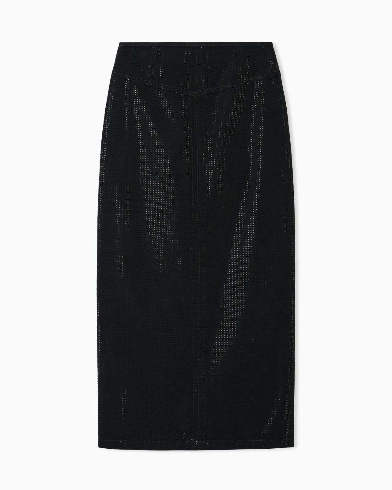 Emporio Armani Long drill skirt with all-over micro studs
