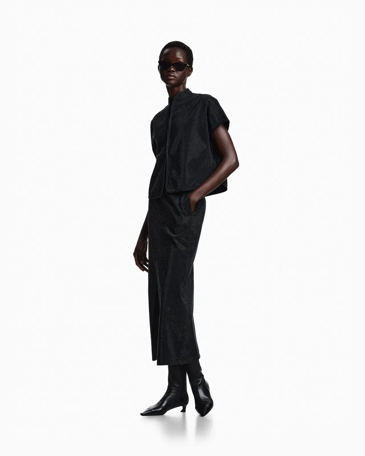 Emporio Armani Drill top with all-over micro studs