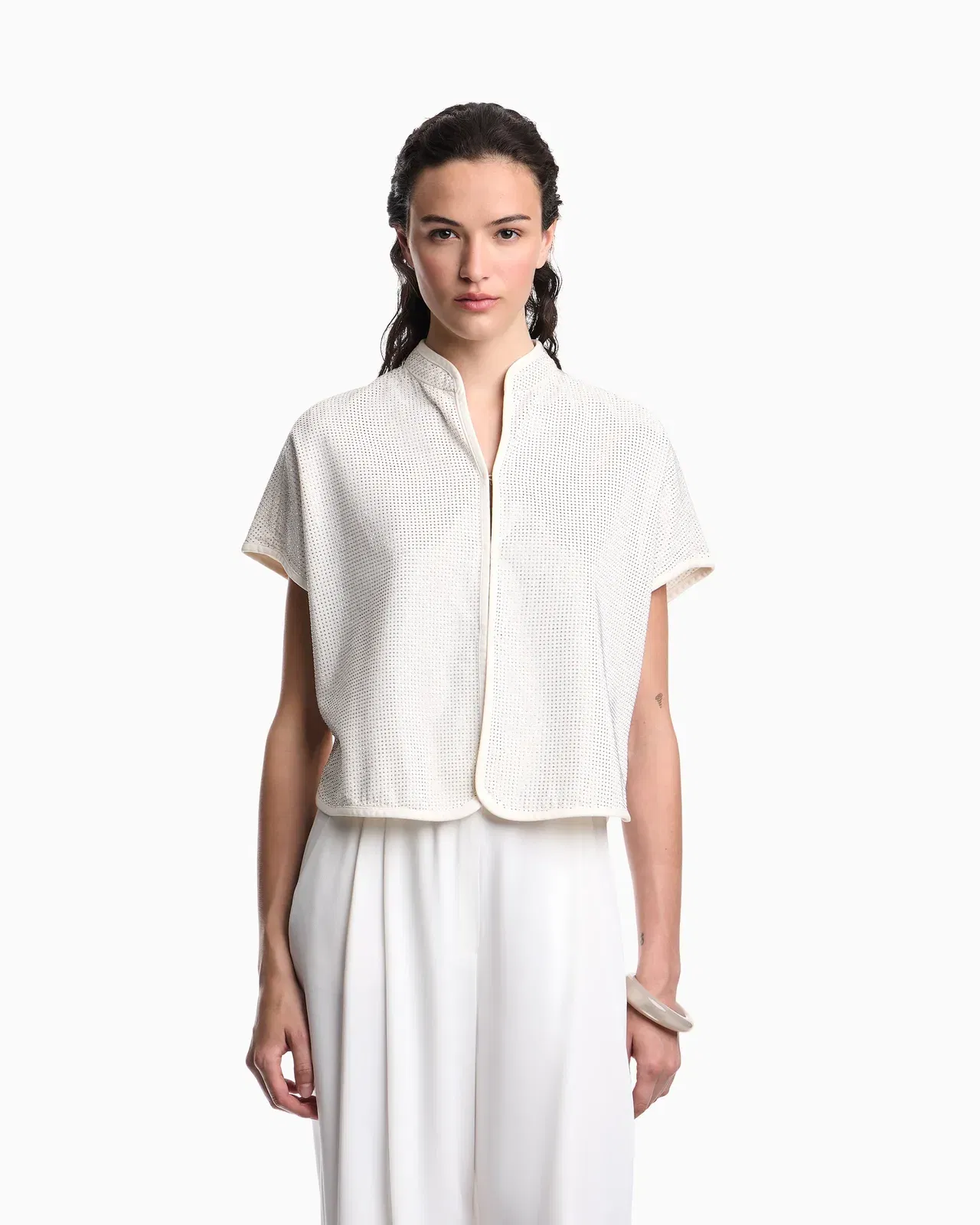 Emporio Armani Drill top with all-over micro studs