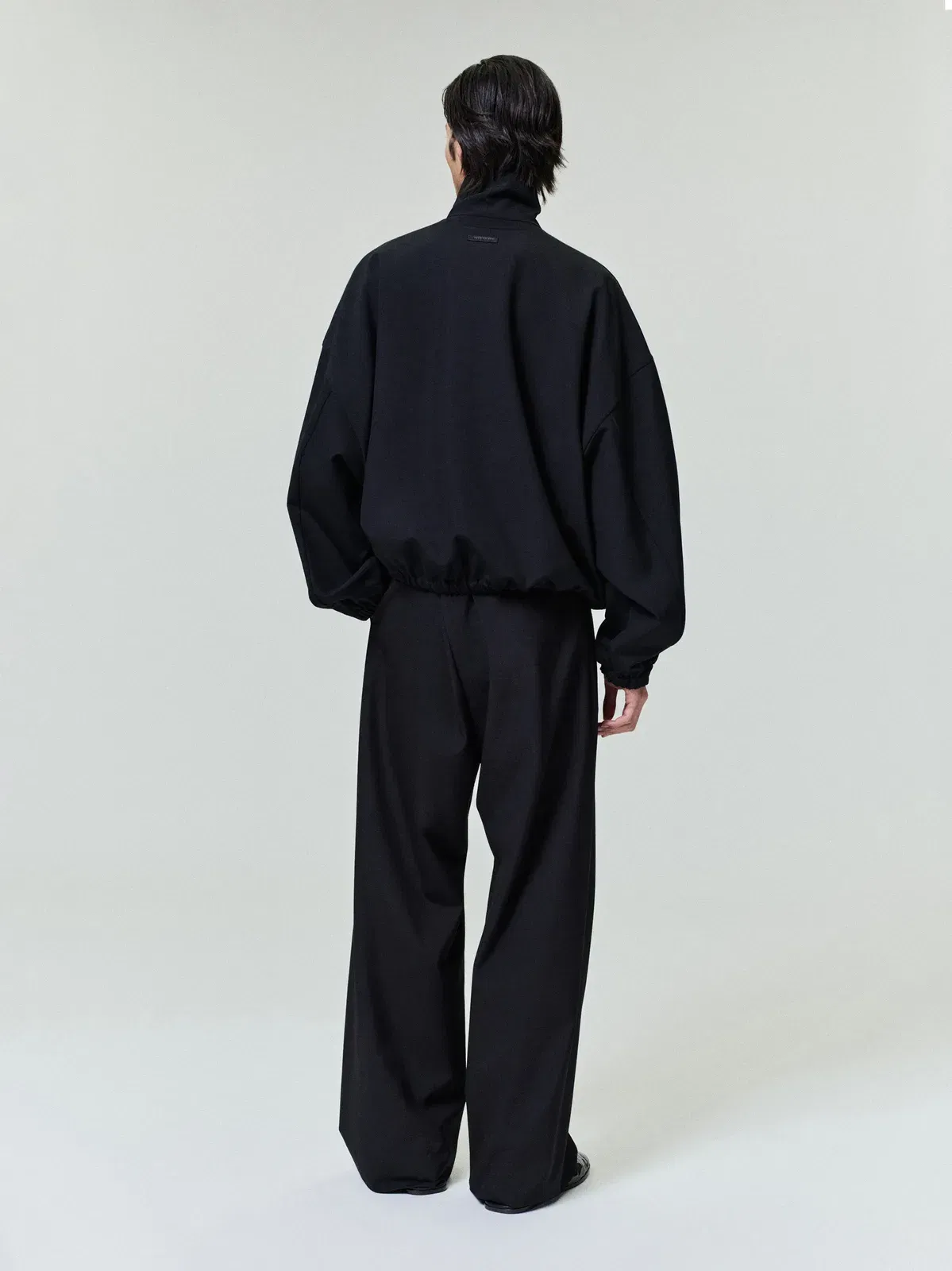Essentials Wool Ripstop Half Zip Track Jacket Black