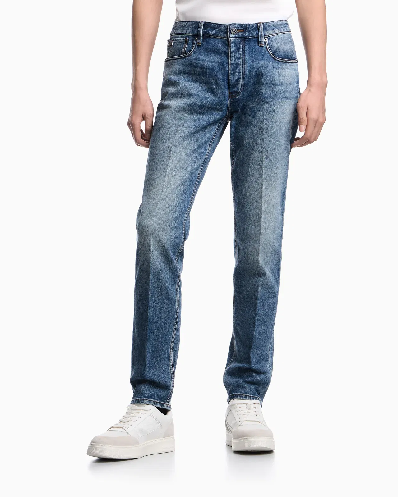 Emporio Armani J75 slim-fit, stone-washed 8.6-oz comfort stretch-denim jeans