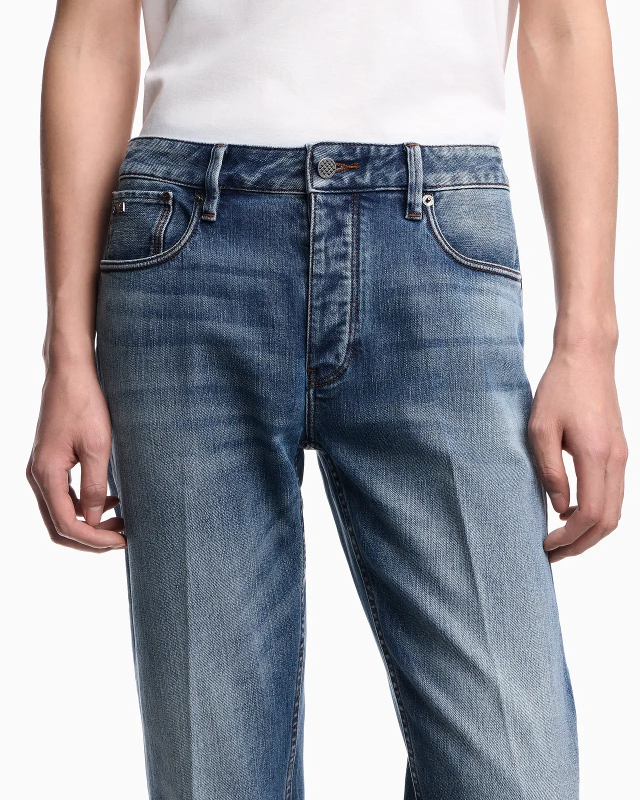 Emporio Armani J75 slim-fit, stone-washed 8.6-oz comfort stretch-denim jeans