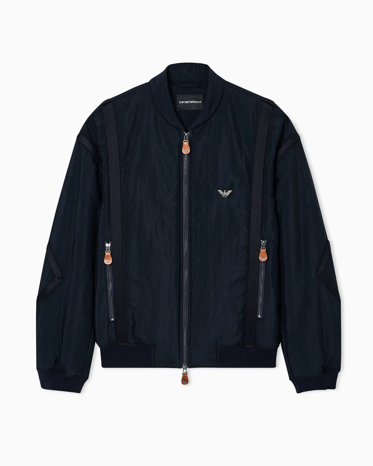 Emporio Armani Nylon bomber jacket with passementerie tape