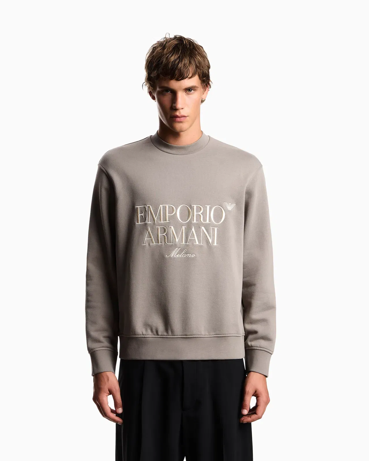 Emporio Armani French terry jersey sweatshirt with embroidered logo