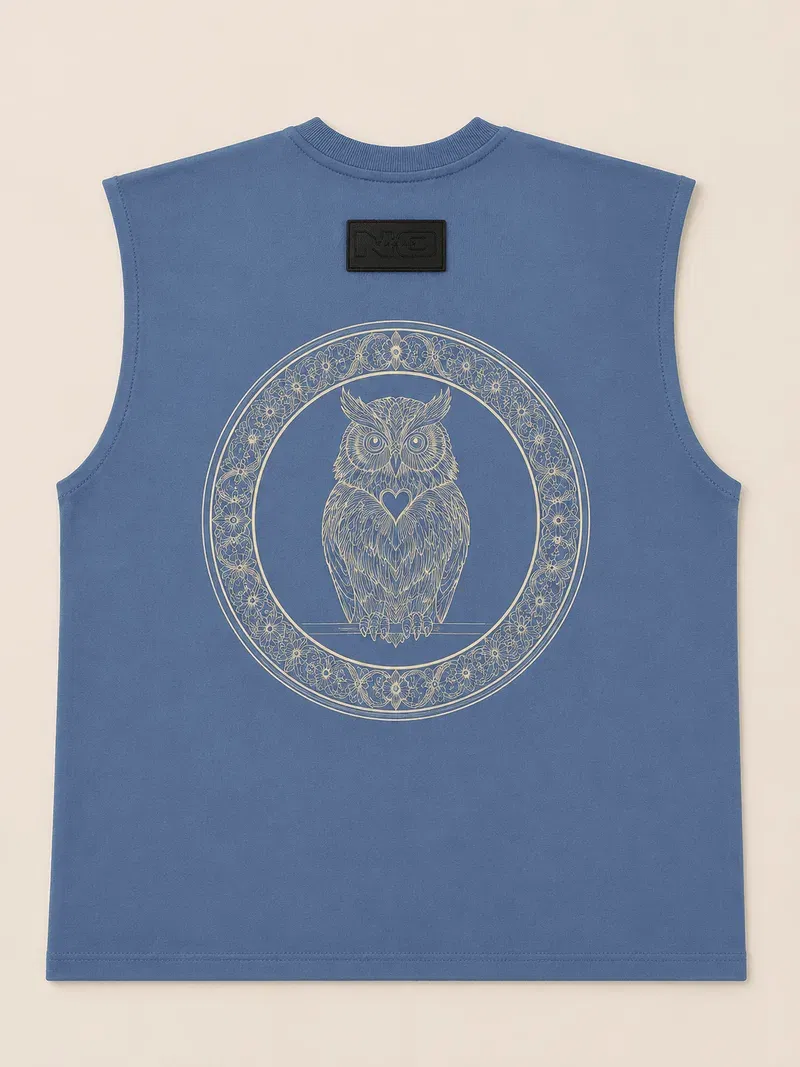 The Holy Owl Tank - Frost Blue
