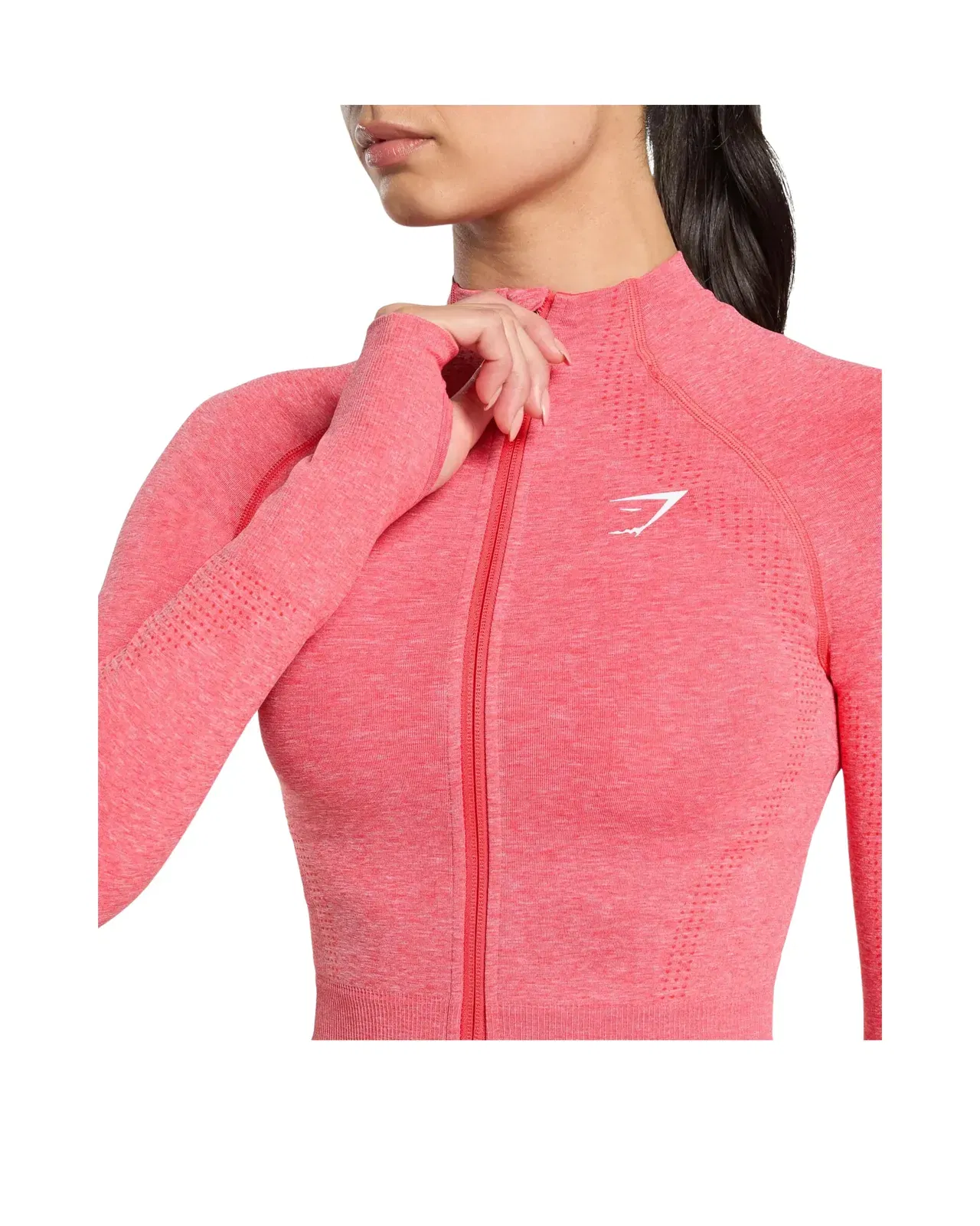 Gymshark Vital Midi Zip Up Jacket Coral Red