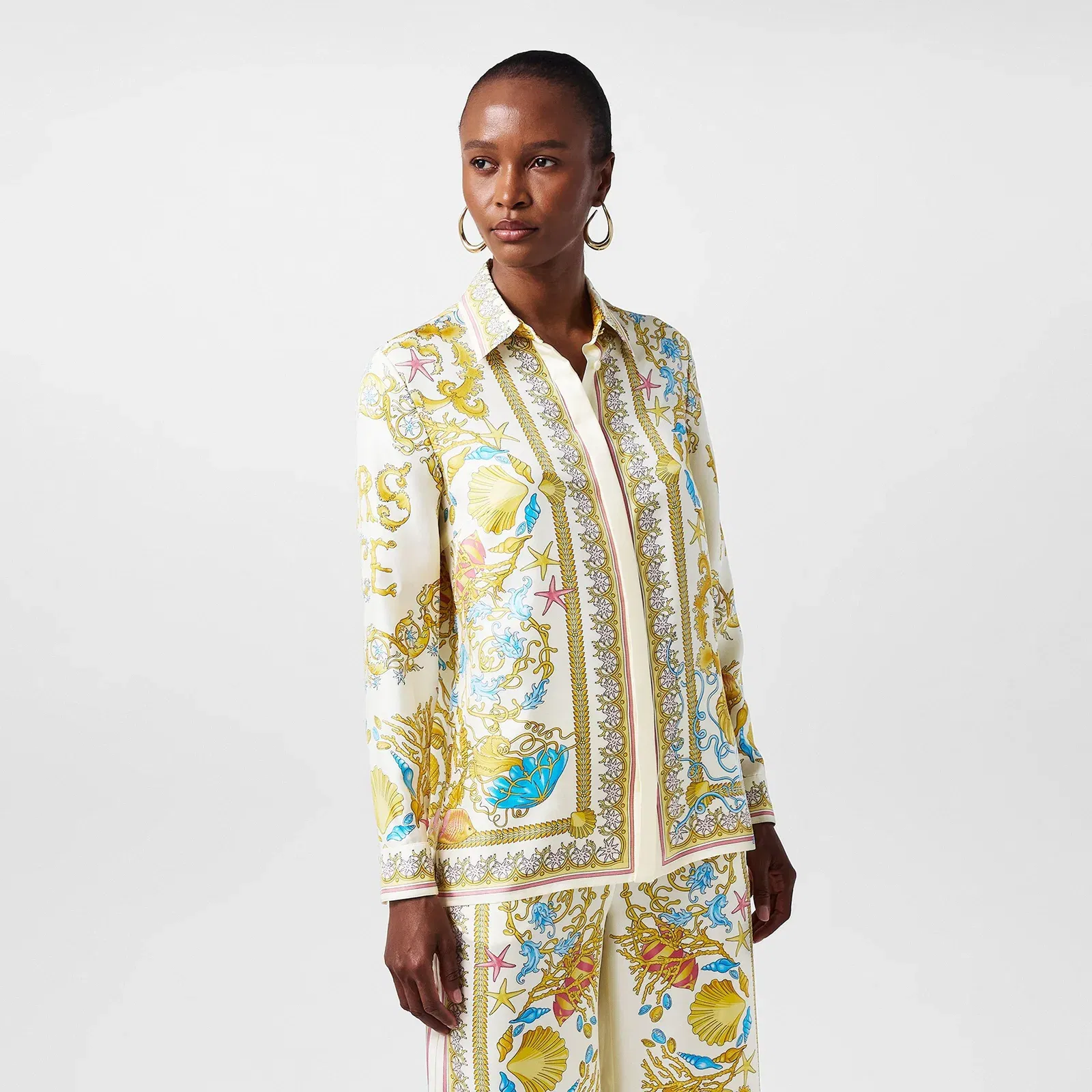 Patterned Long Sleeve Tailored Fit Shirt