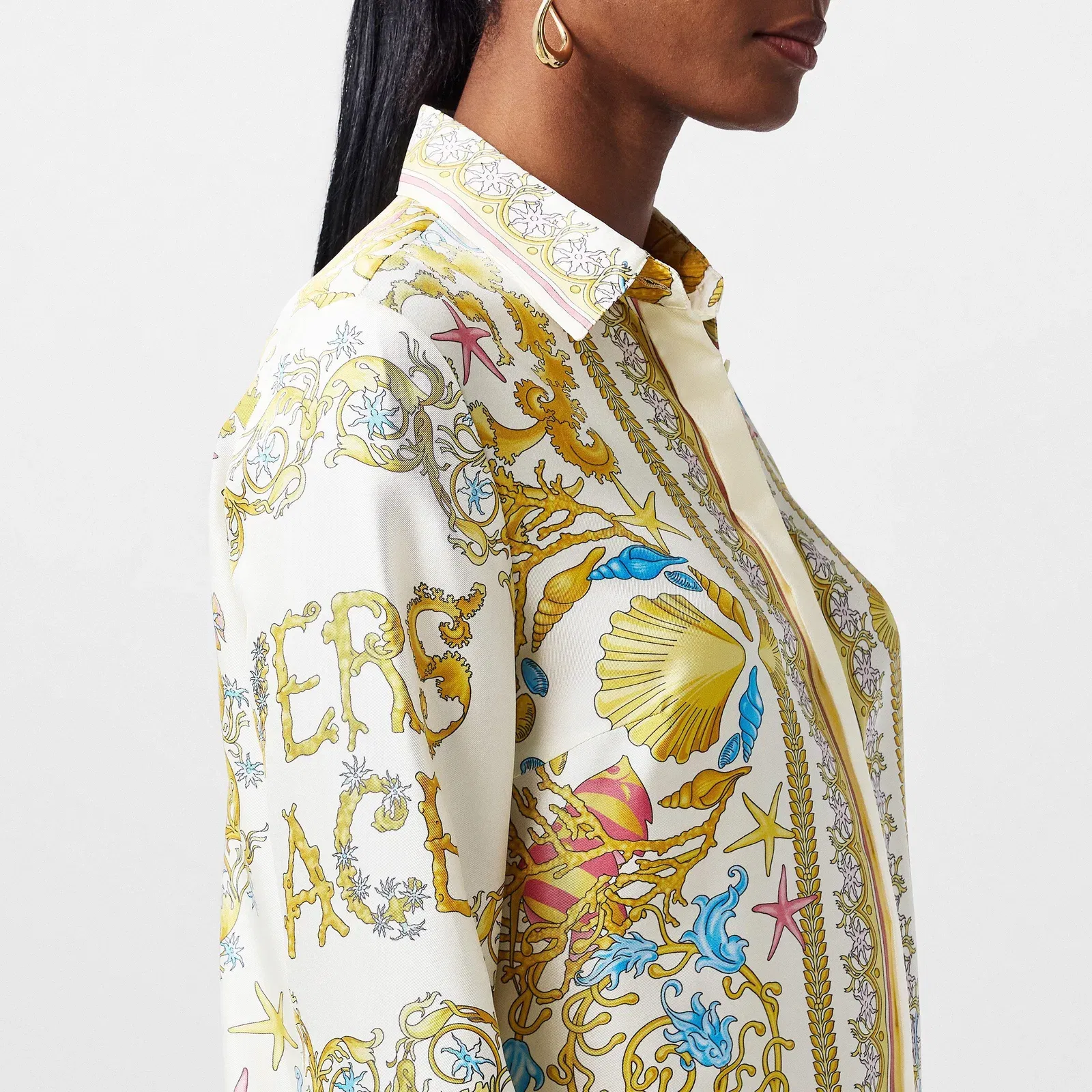 Patterned Long Sleeve Tailored Fit Shirt