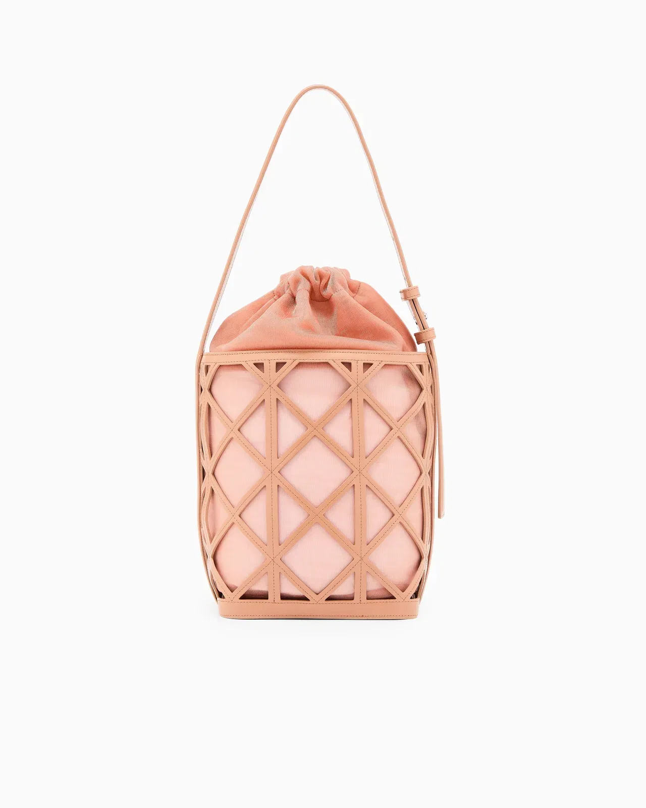Emporio Armani Leather and mesh bucket bag