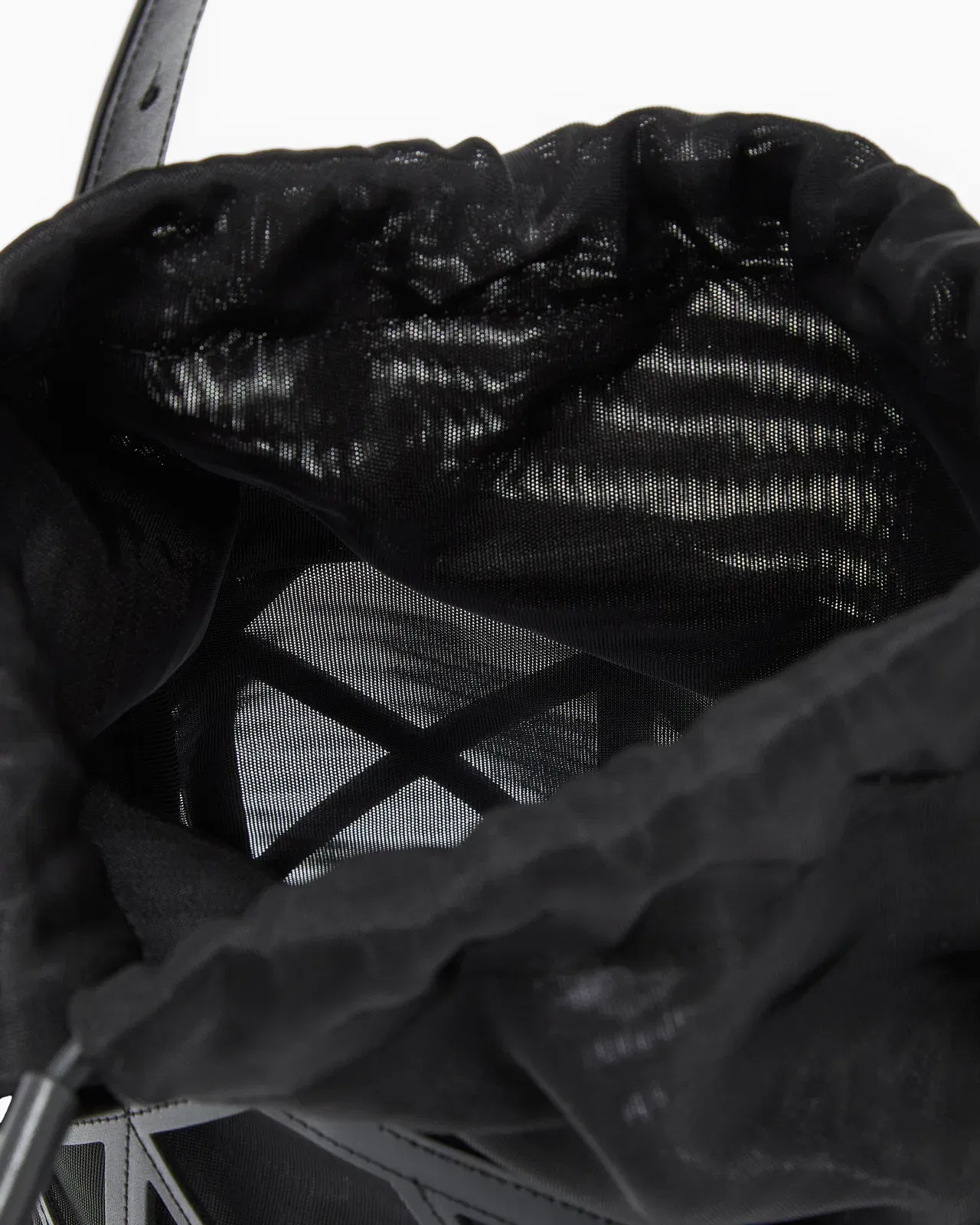 Emporio Armani Leather and mesh bucket bag