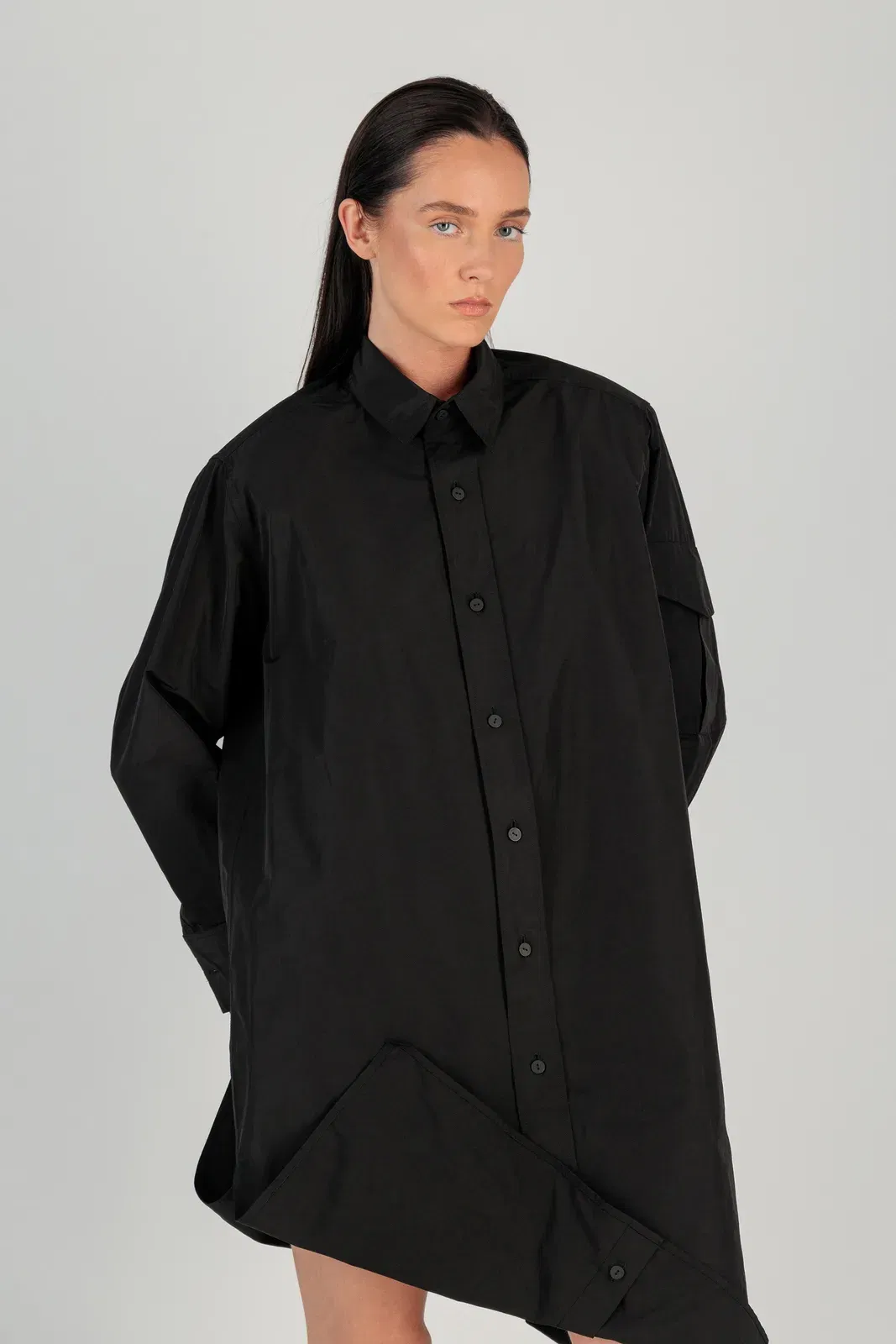 FOLD OVER SHIRT DRESS