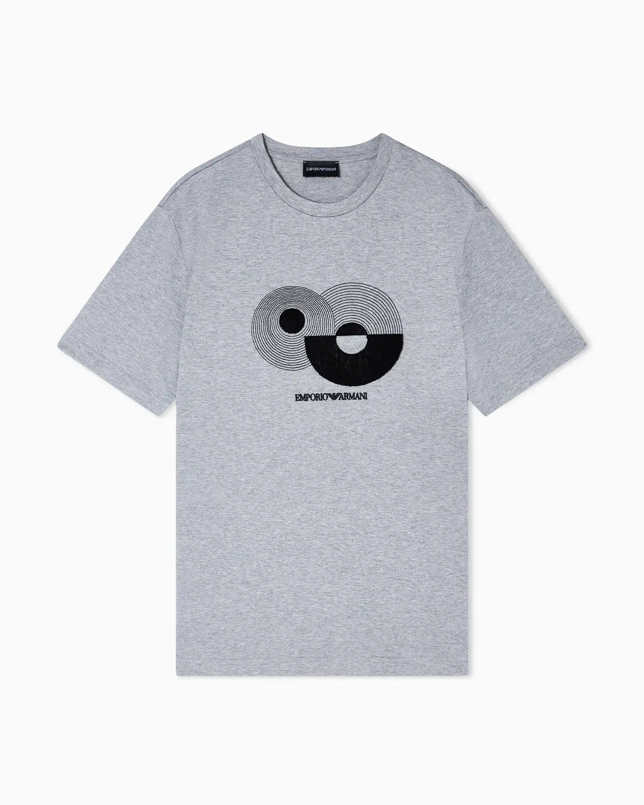 Emporio Armani Jersey T-shirt with op-art embroidery