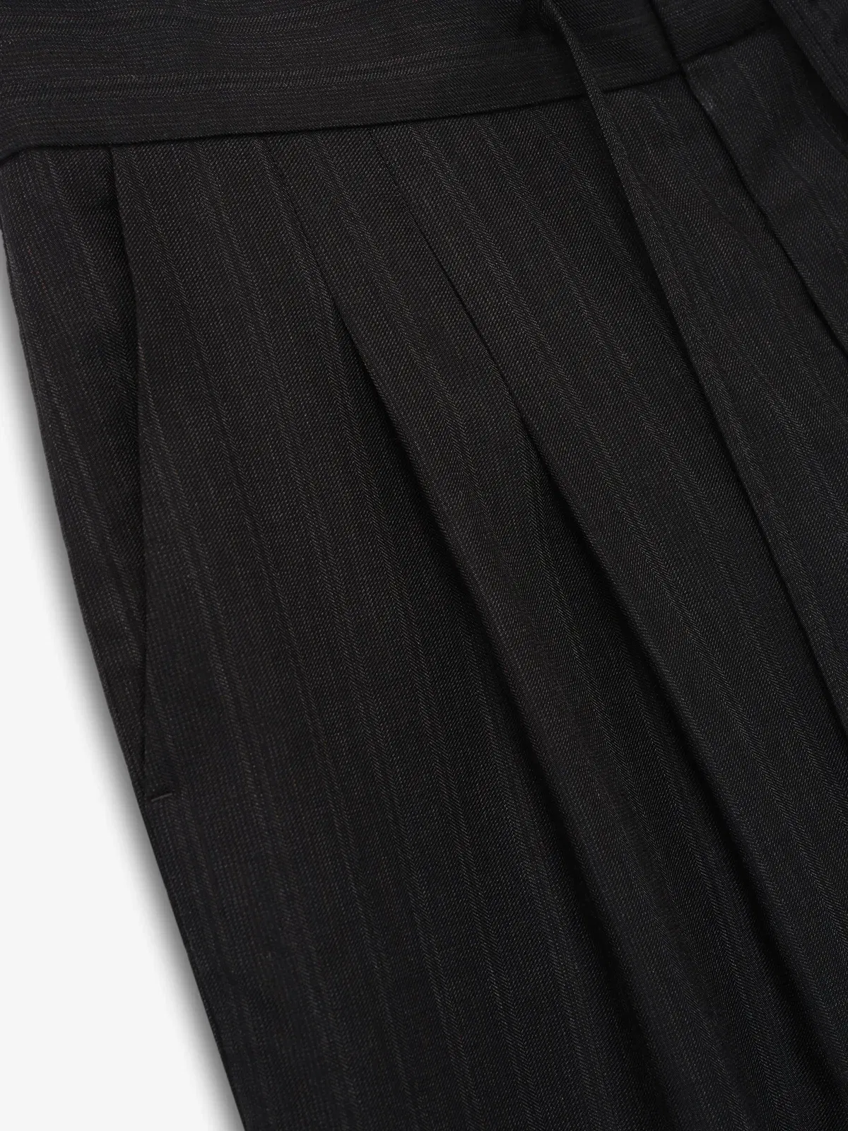 Essentials Black Striped Wool Baggy Shorts Black Striped