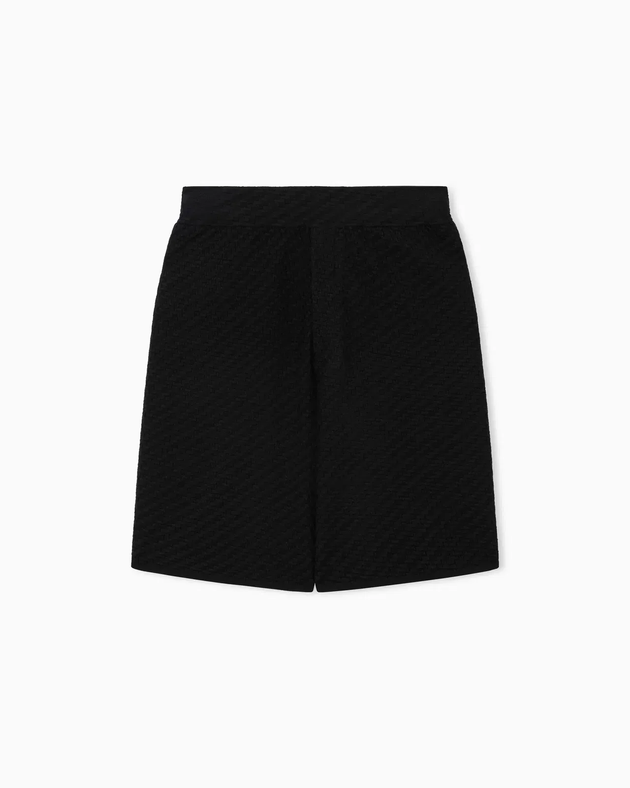 Emporio Armani viscose knit Bermuda shorts with raised stitch design