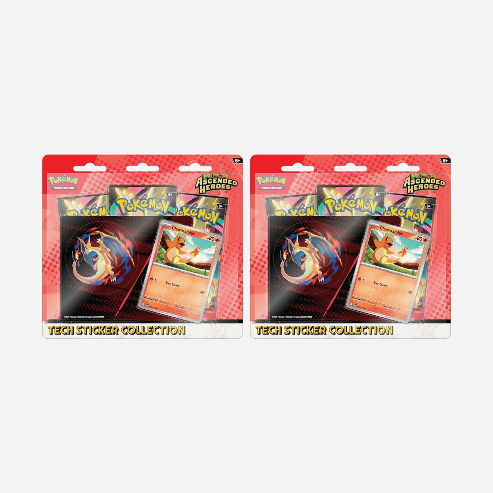 2026 Pokemon Mega Evolution Ascended Heroes Charmander Tech Sticker Collection 2X Lot