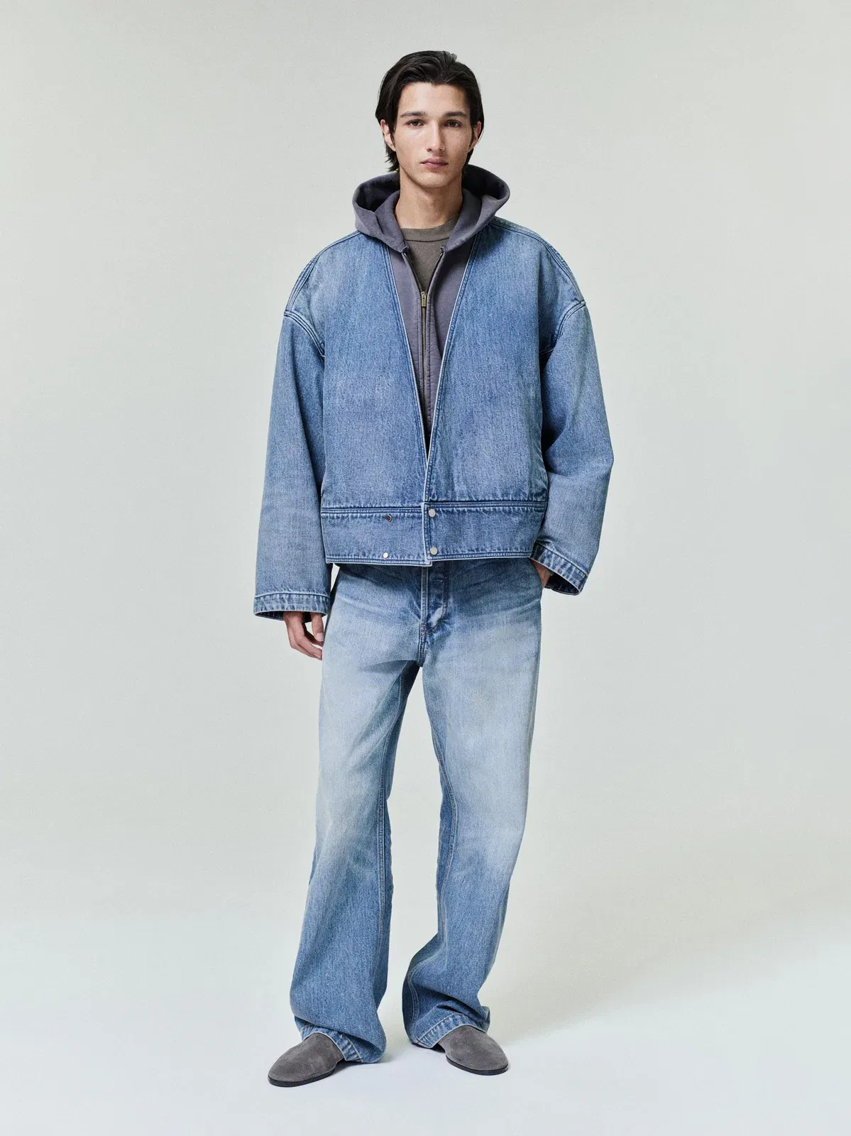 Essentials Denim Lapelless Jacket Medium Indigo