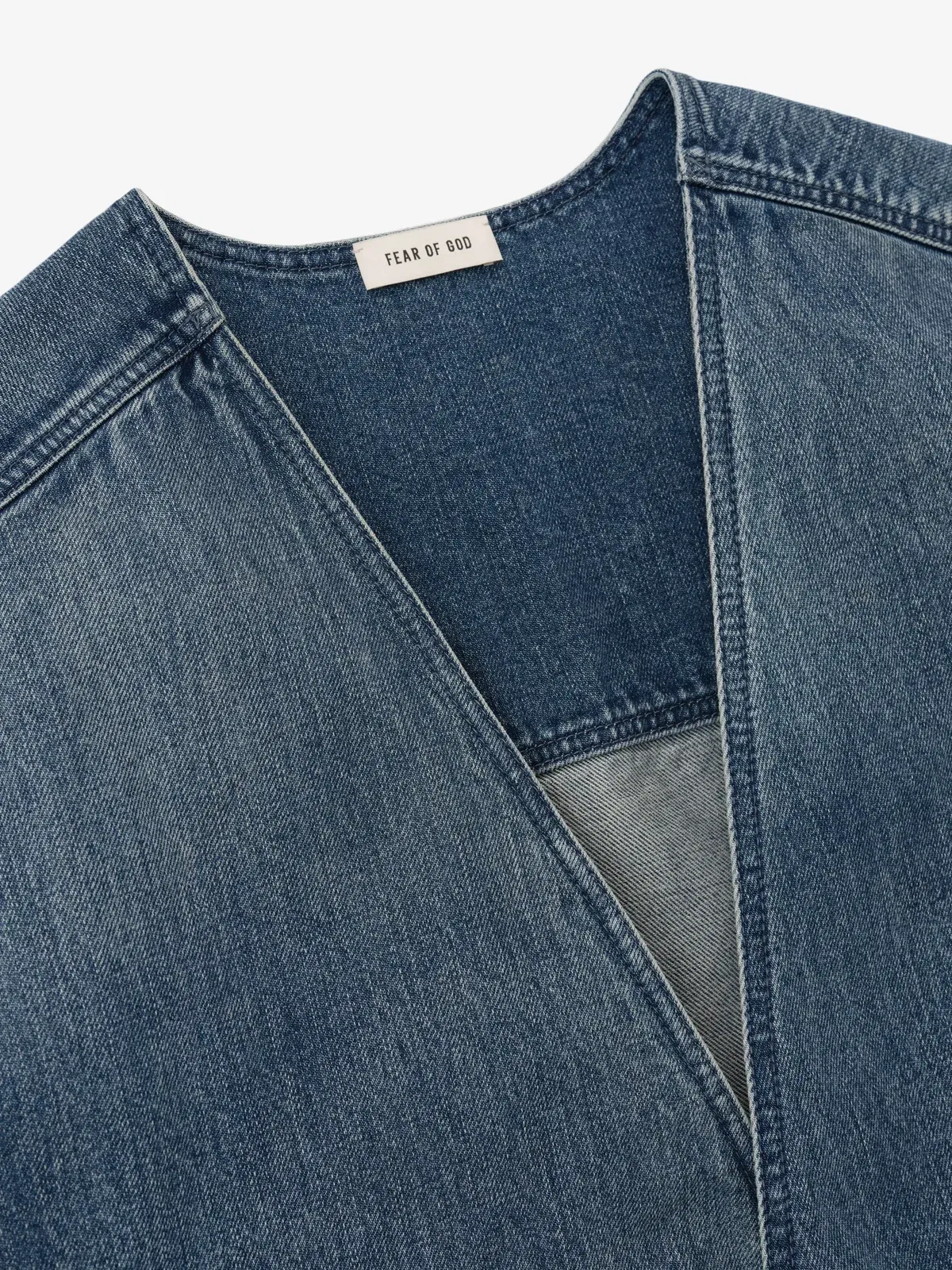 Essentials Denim Lapelless Jacket Medium Indigo