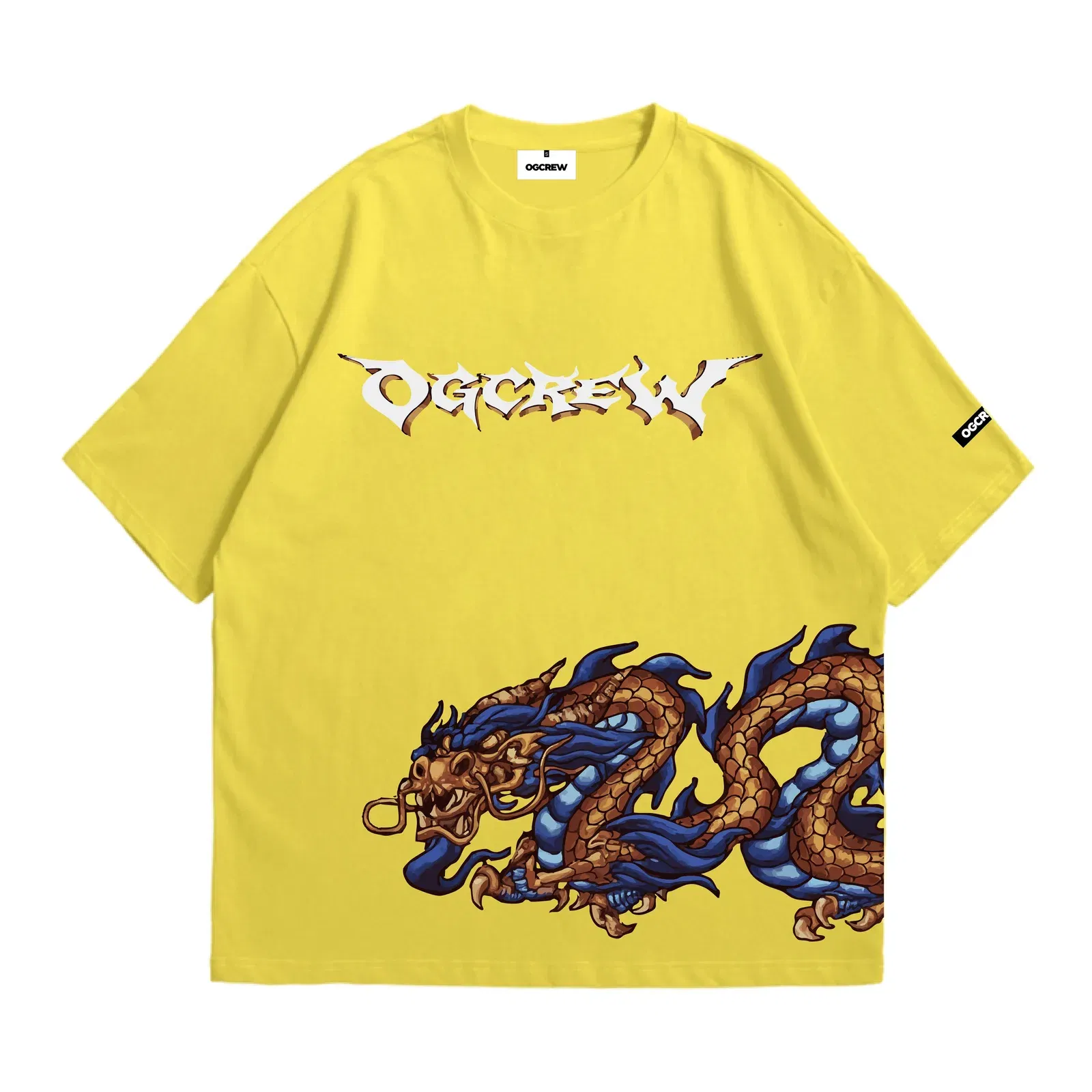 LIME YELLOW EASTERN DRAGON T-SHIRT