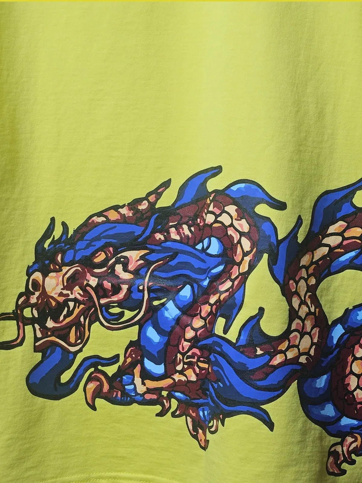 LIME YELLOW EASTERN DRAGON T-SHIRT