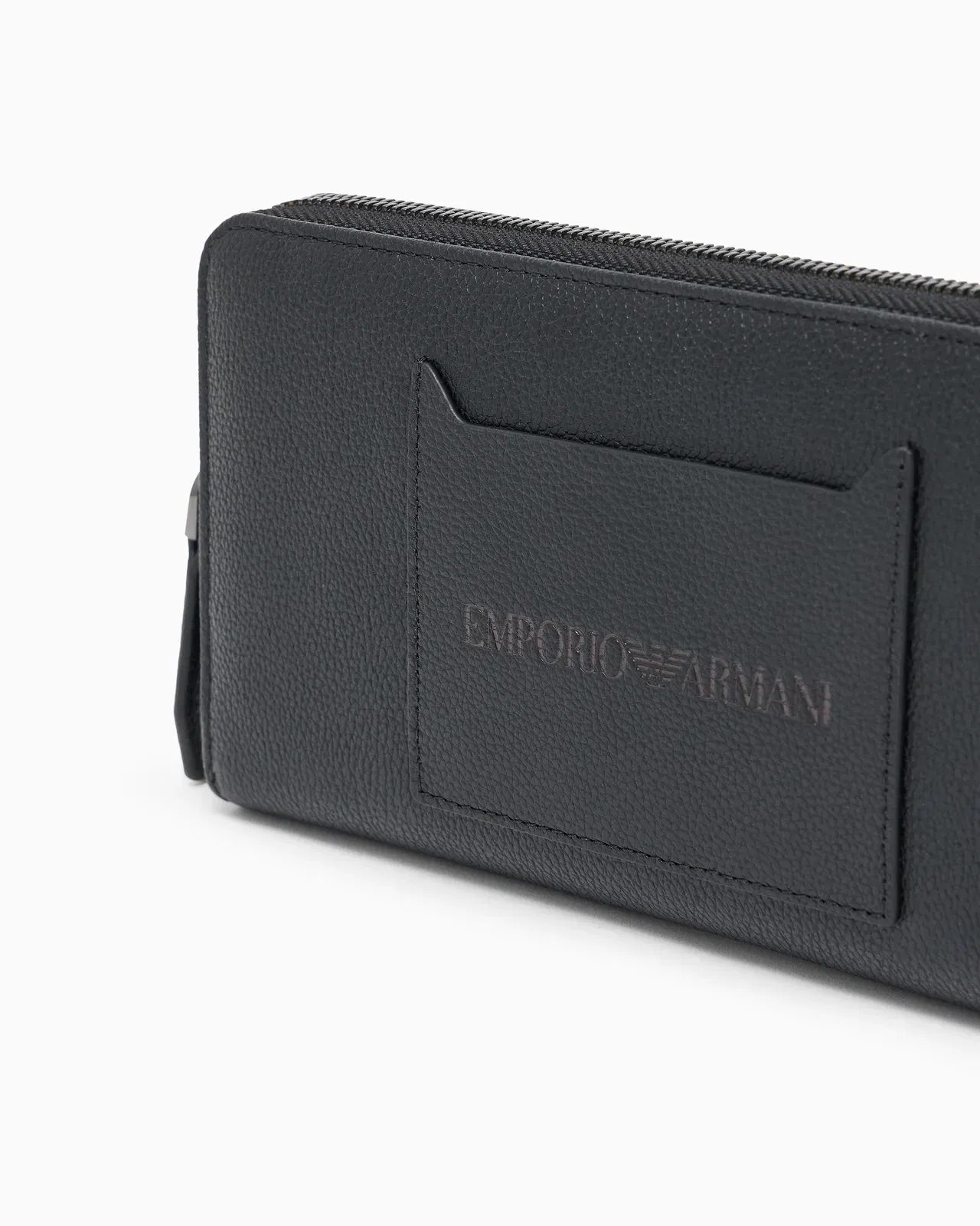 Emporio Armani Tumbled leather wallet with wrap-around zip