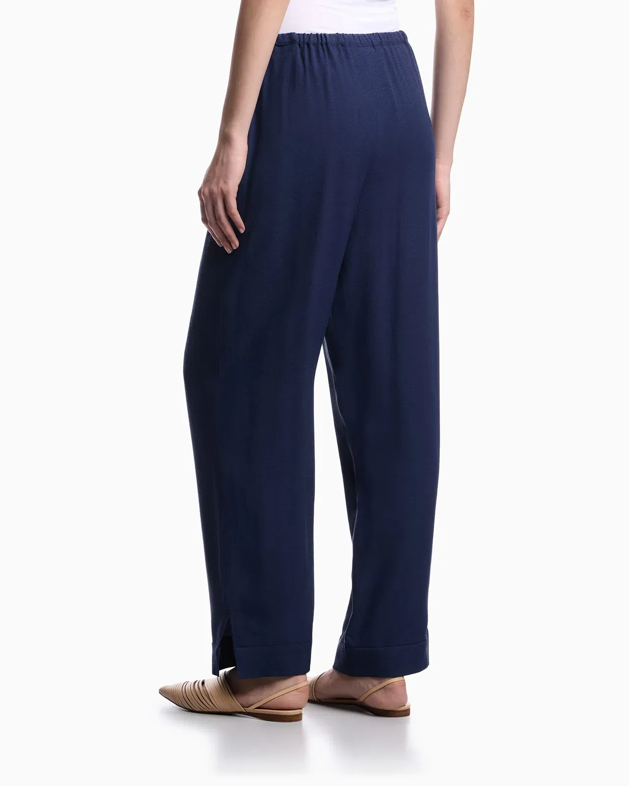 Emporio Armani flowing micro leopard spot jacquard trousers