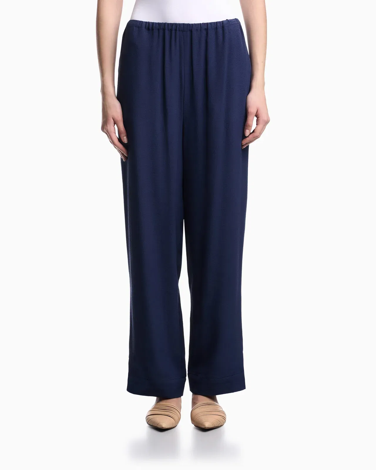 Emporio Armani flowing micro leopard spot jacquard trousers