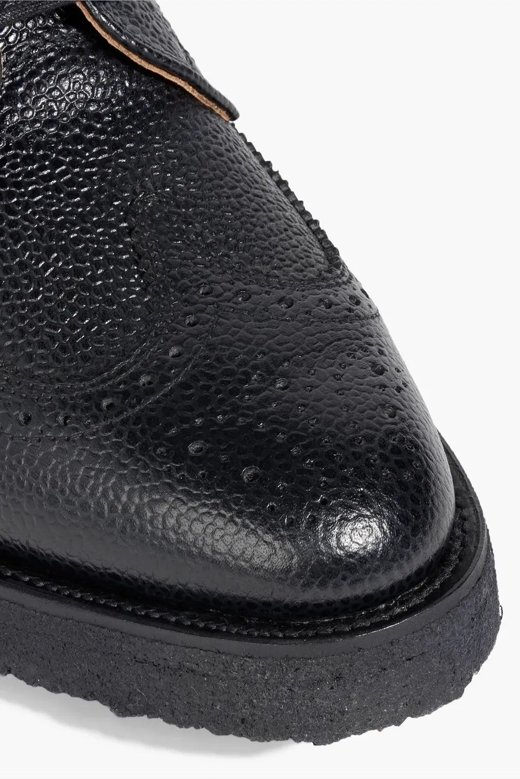 Thom Browne Pebbled-Leather Brogues Black Women's