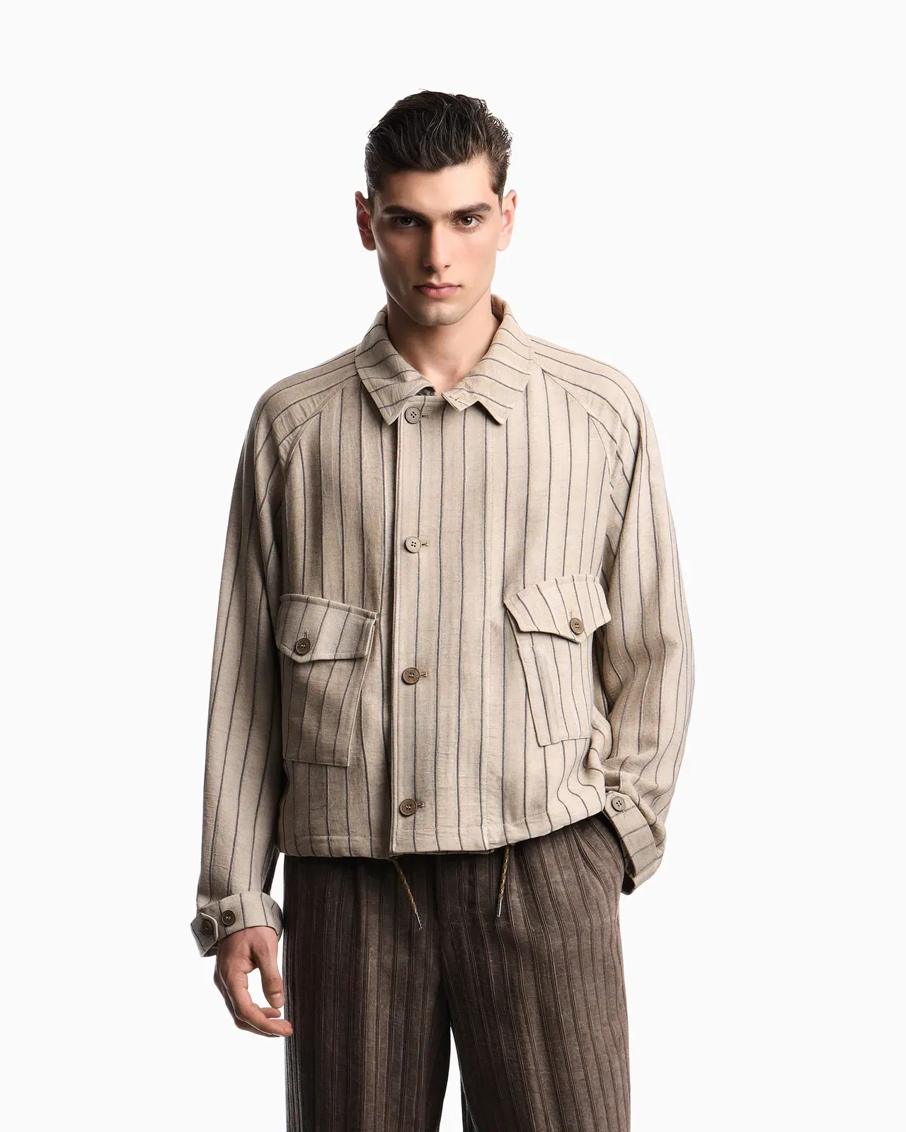 Emporio Armani Cold-dyed canneté fabric blouson