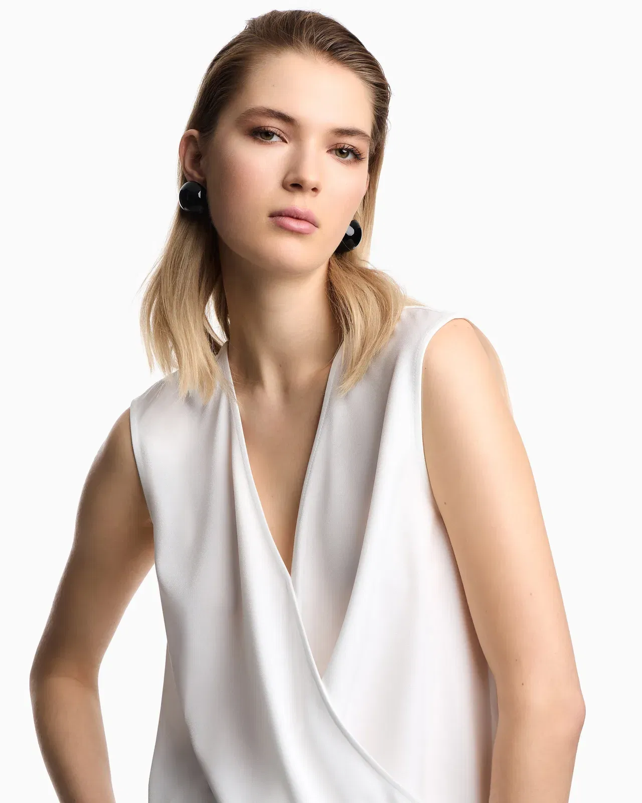 Emporio Armani V-neck crossed top in cady