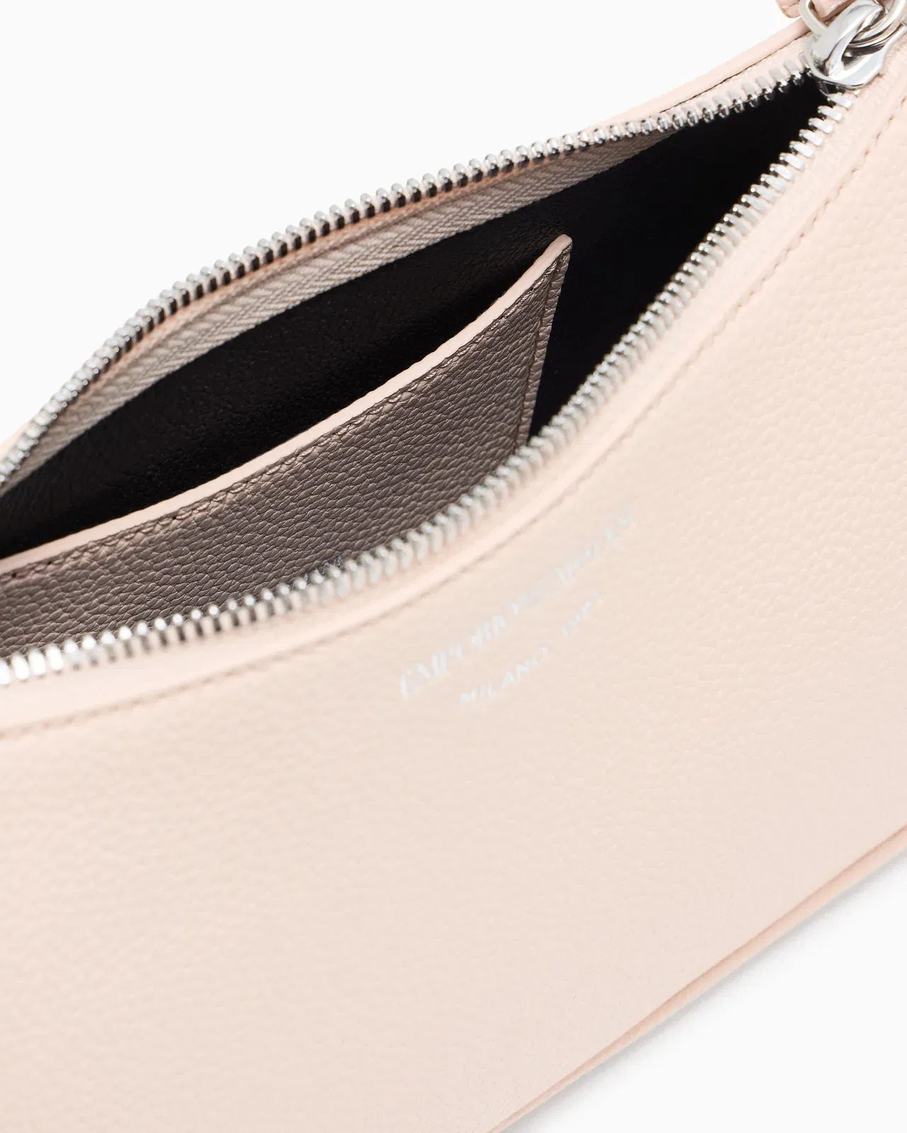 Emporio Armani Pebbled shoulder bag with a zip closure and adjustable strap