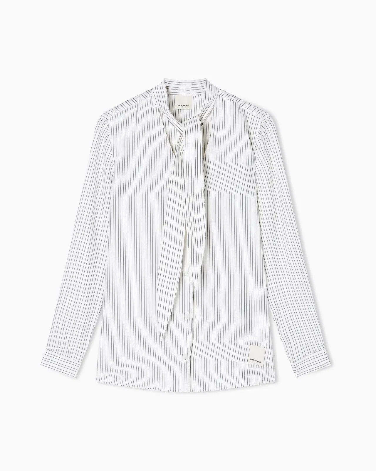 Emporio Armani Eagle Club cupro-blend foulard collar shirt