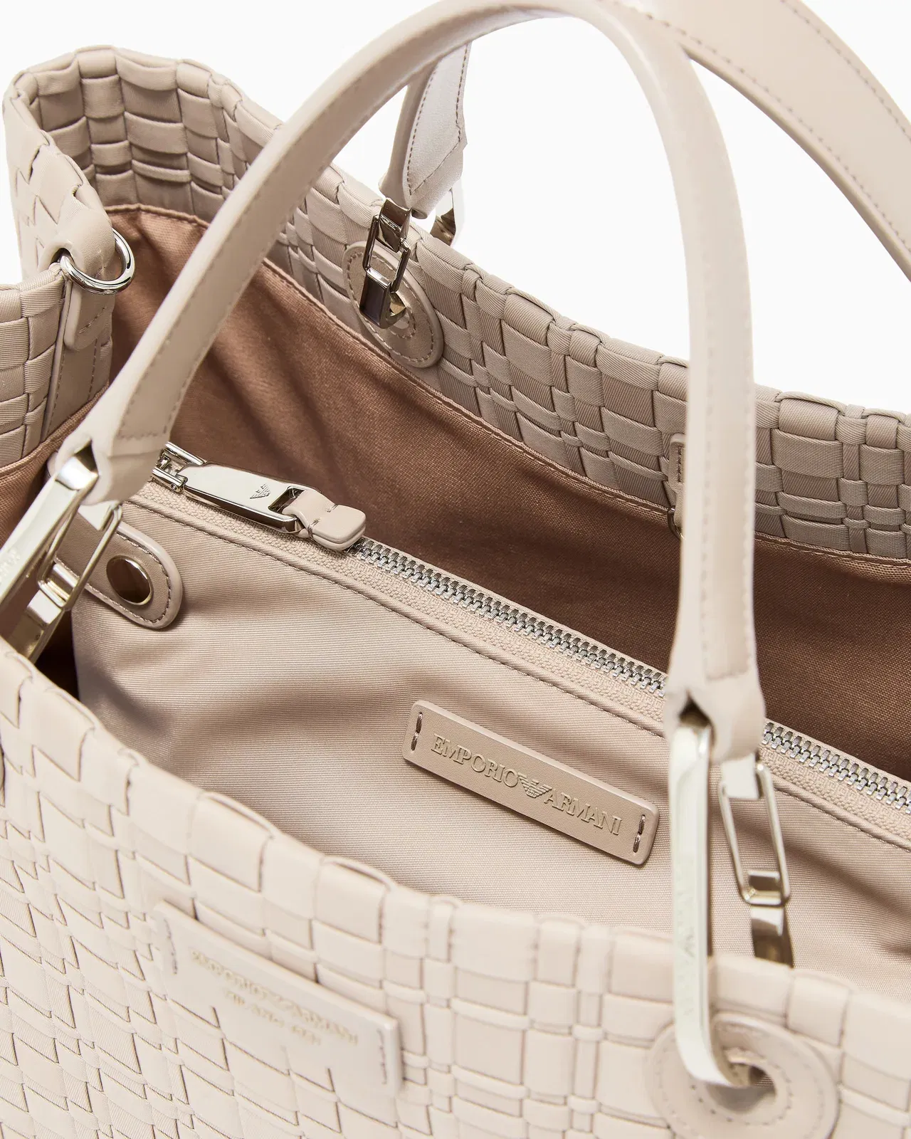 Emporio Armani MyEA medium shopper bag in woven nylon