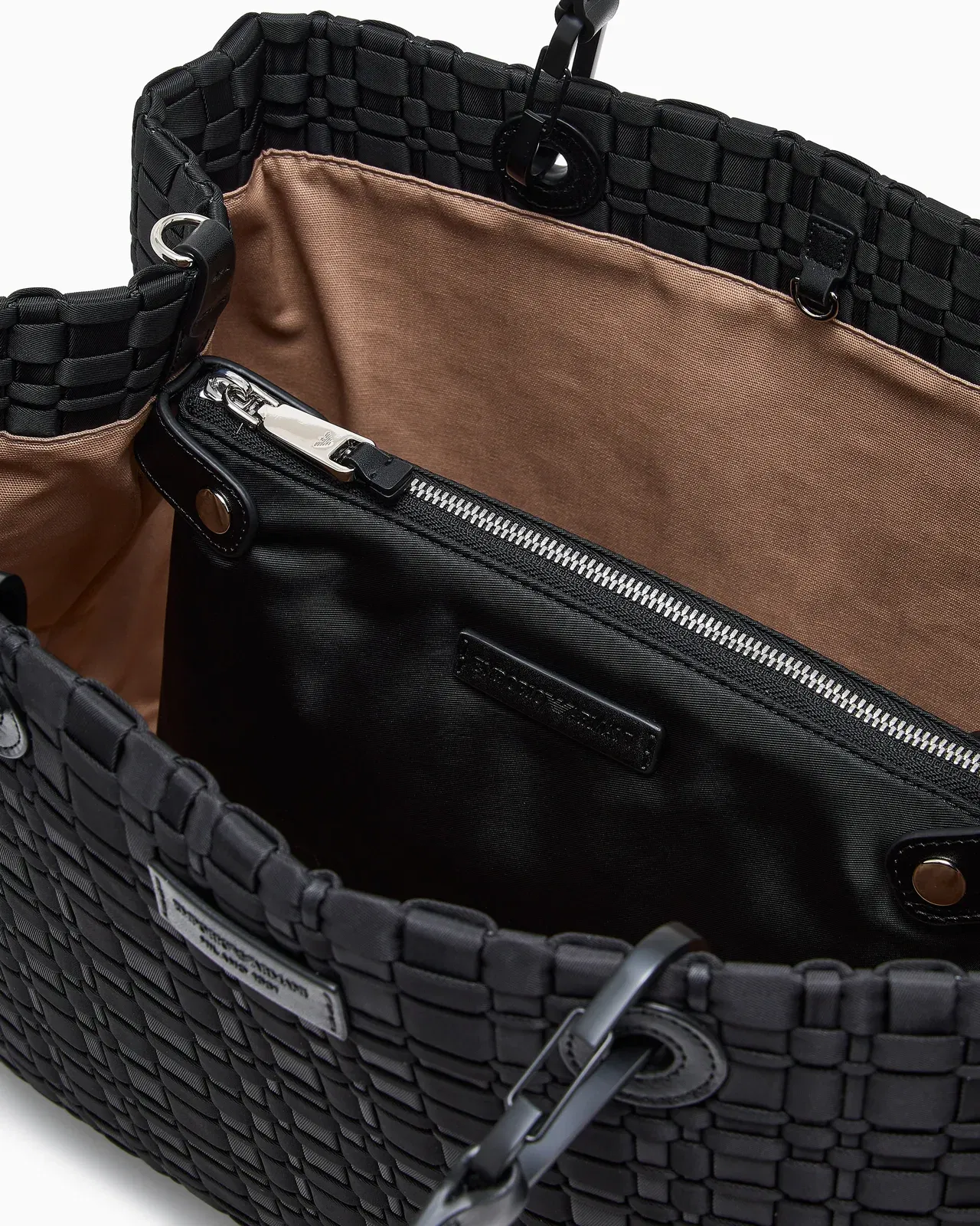 Emporio Armani MyEA medium shopper bag in woven nylon