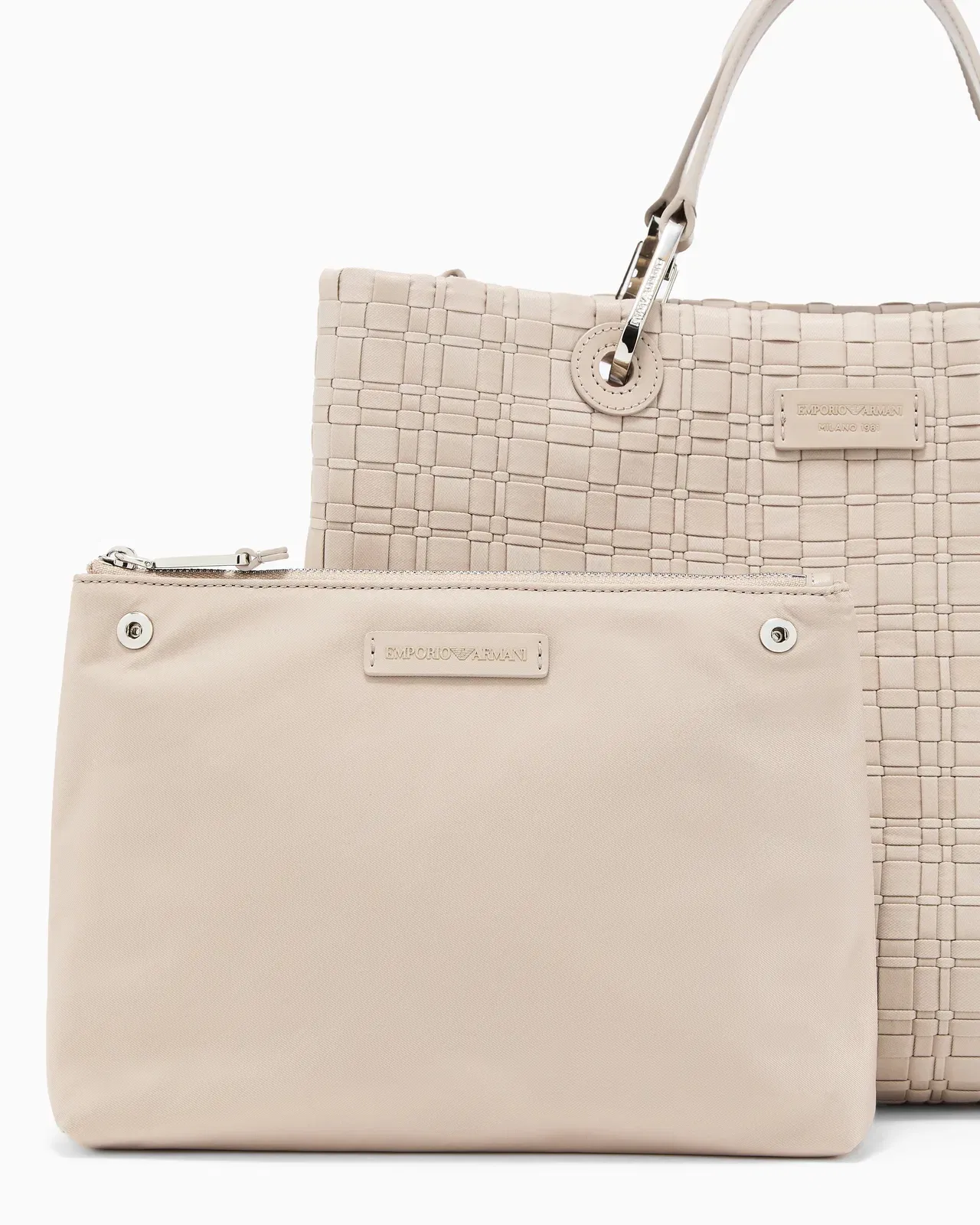 Emporio Armani MyEA medium shopper bag in woven nylon