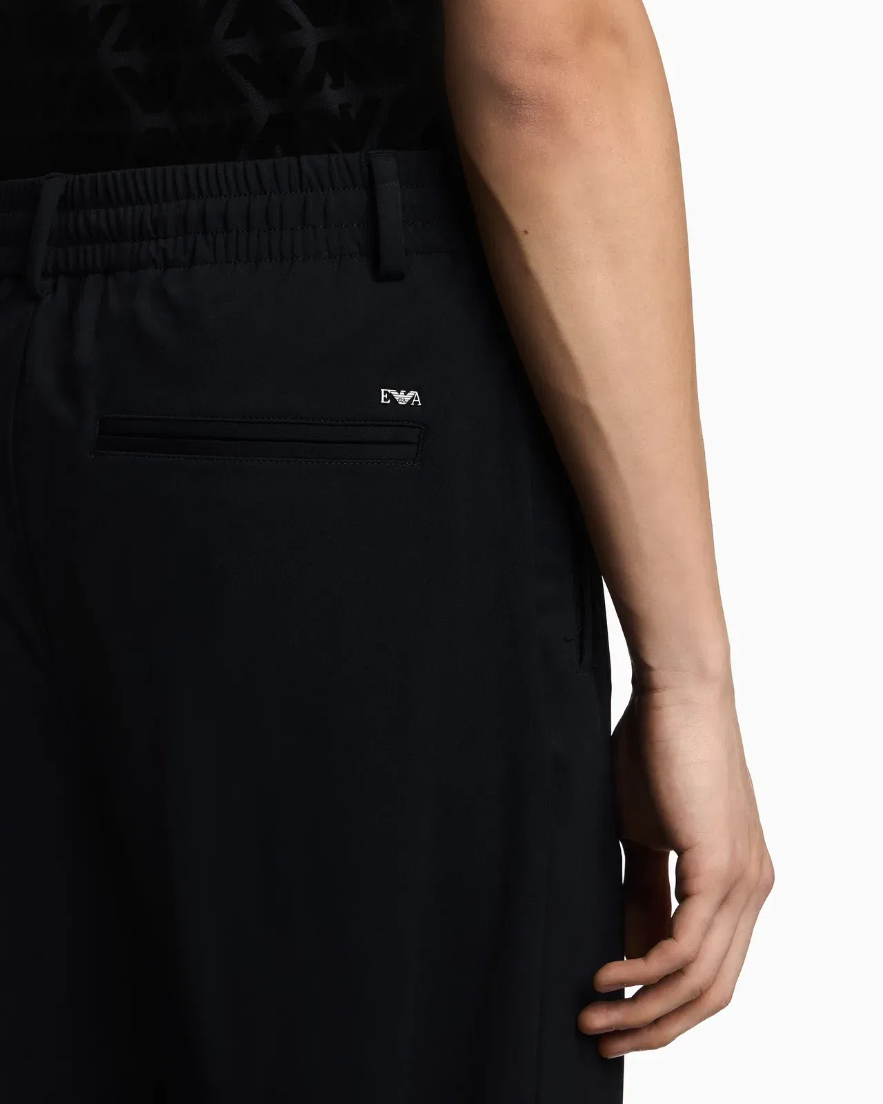 Emporio Armani Stretch-nylon trousers with an elasticated hem
