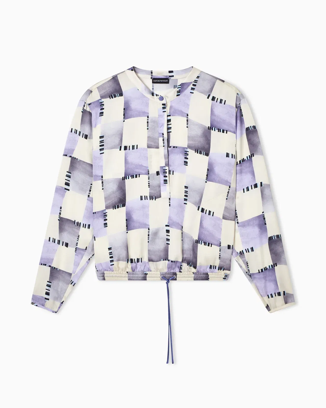 Emporio Armani Satin blouse with check print