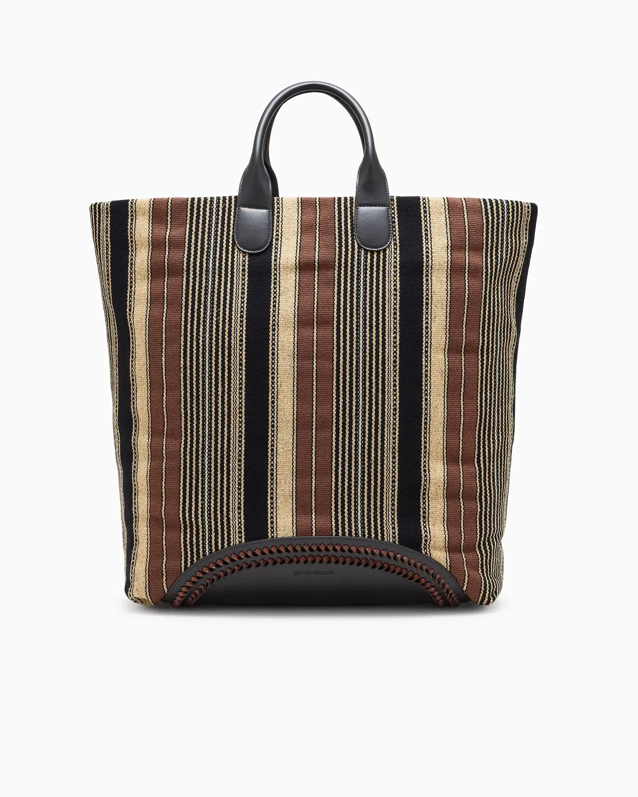 Emporio Armani Shopper bag in vertical striped fabric