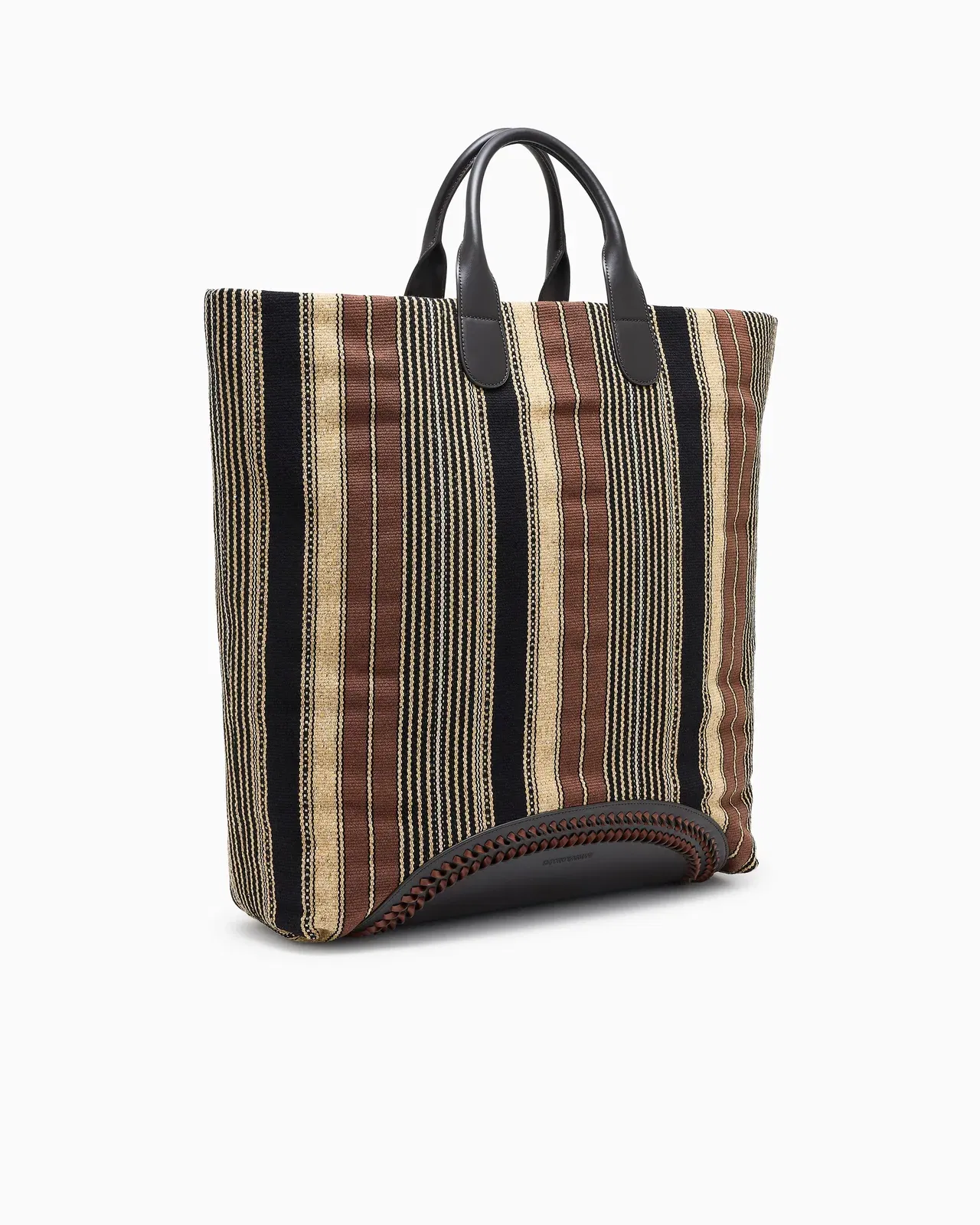 Emporio Armani Shopper bag in vertical striped fabric