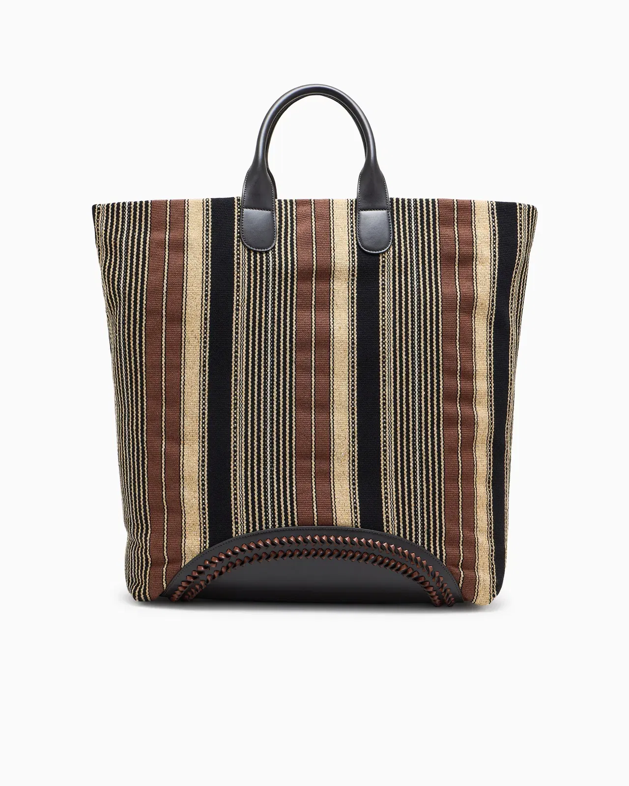 Emporio Armani Shopper bag in vertical striped fabric