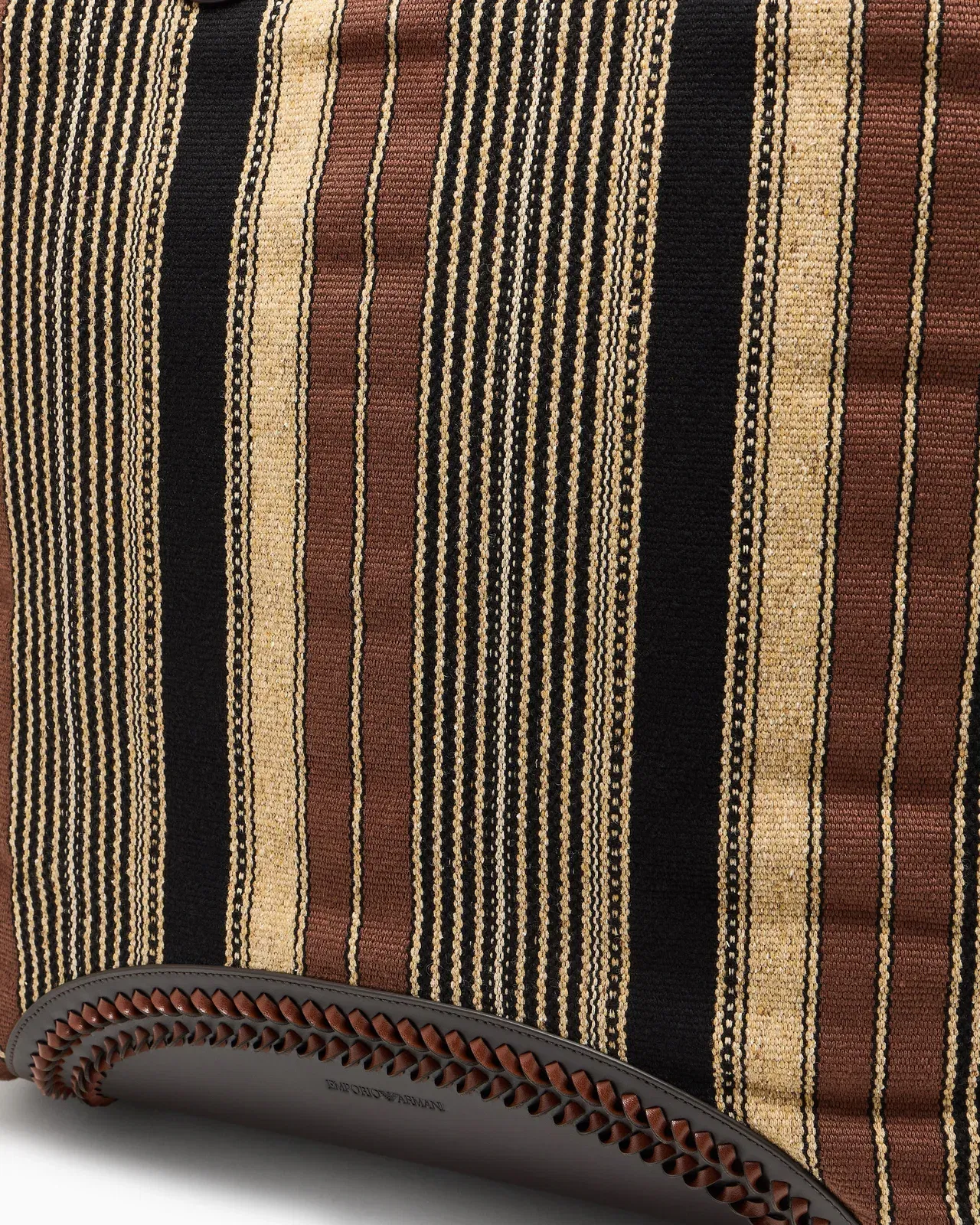 Emporio Armani Shopper bag in vertical striped fabric
