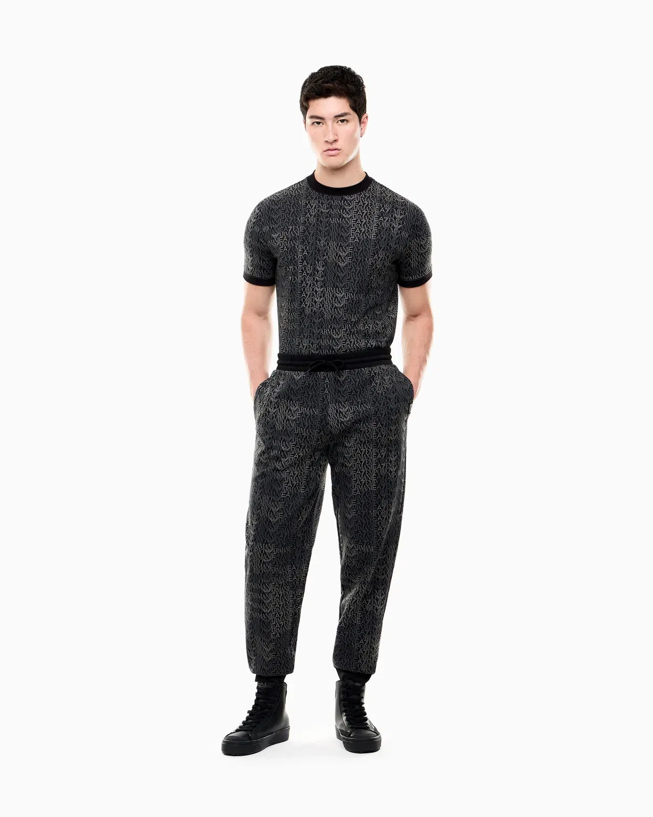 EA7 Regular fit pants Logo Series in cotton-blend jersey