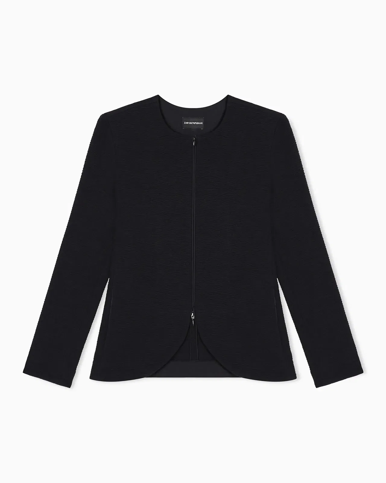 Emporio Armani Embossed jersey zip-up jacket