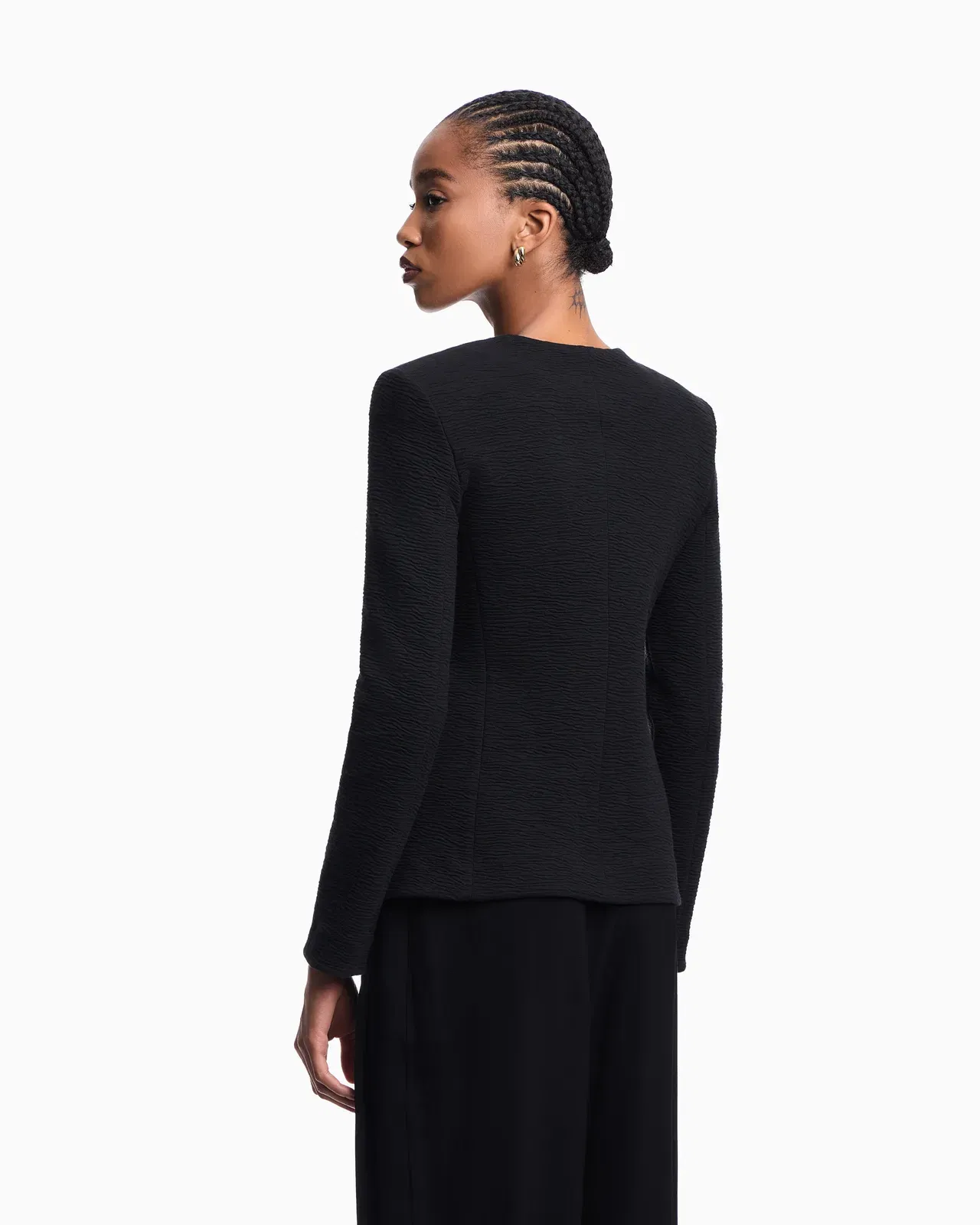 Emporio Armani Embossed jersey zip-up jacket