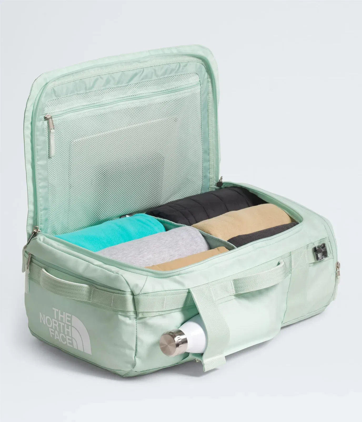 The North Face Base Camp™ Voyager Duffel—32L Opal Frost-Pearl Stone-Tnf White