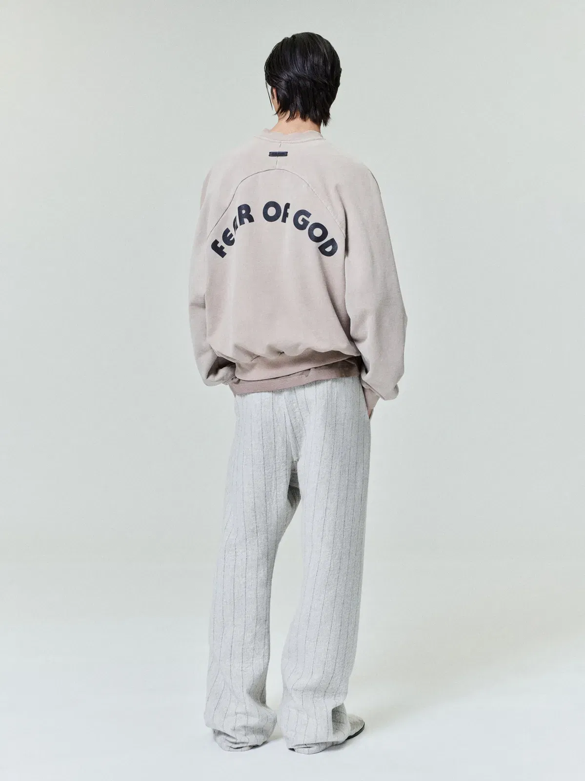 Essentials Double Face Wool Baseball Flared Pants Light Beige/Black