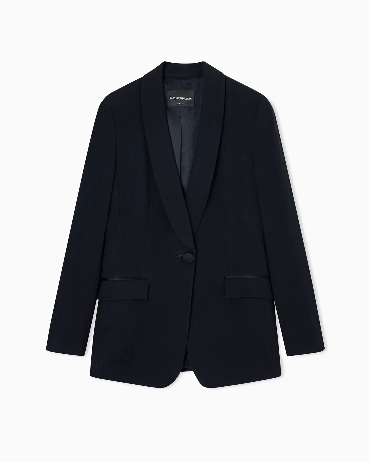 Emporio Armani Satin blazer in a single-breasted cut with pockets Essential