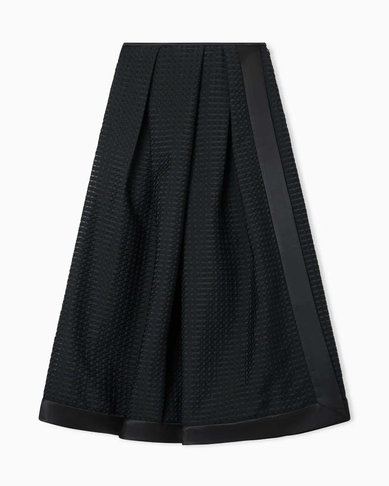 Emporio Armani Long skirt in 3D gingham-effect jacquard