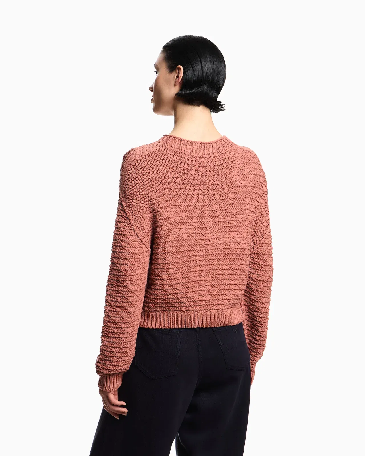 Emporio Armani Icon jumper with links-stitch knit and 3D motif
